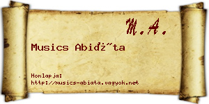 Musics Abiáta névjegykártya